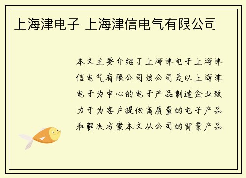 上海津电子 上海津信电气有限公司